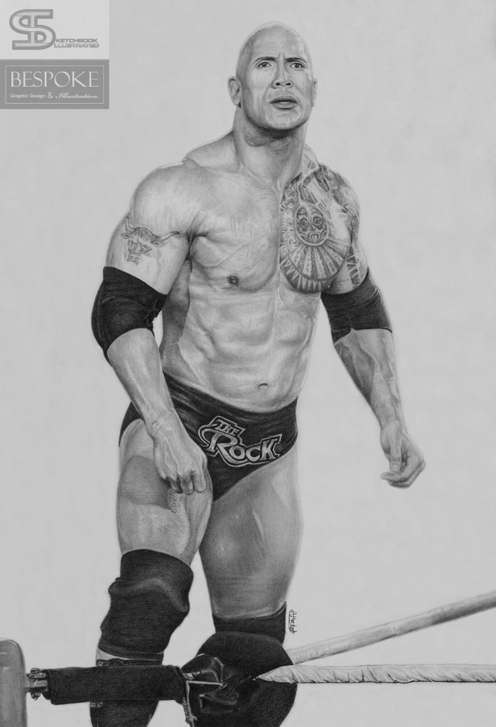 wwe rock drawing